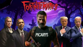 Rick Grimes and The U.S Presidents play Fortnite | Trump Biden Obama Bush