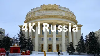 4K ❄️ Walking in the center of a Russian city. Life in Russia / Прогулка по городу России. Волгоград