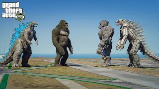 Godzilla x Kong vs Mechagodzilla x Mechani Kong - Epic Battle ( GTA Mods )