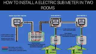 HOW TO INSTALL ELECTRIC SUB METER IN TWO ROOMS | WIRING CONNECTION | WIRING DIAGRAM