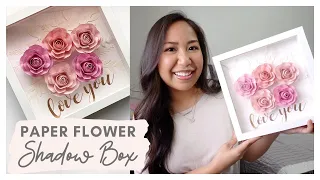 DIY PAPER FLOWER SHADOW BOX ❀ | EASY CRICUT PROJECTS - (free file on blog)