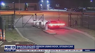 Caught on camera: 5 Inmates escape prison using roof, stolen car | FOX 13 Seattle