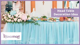 Ravishing Blue Themed Head Table |  Shop The Look | eFavormart.com