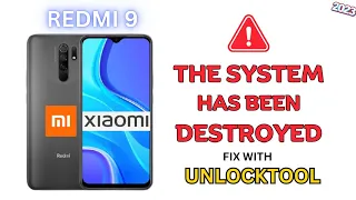 the system has been destroyed Fix with unlocktool || How to flash redmi 9