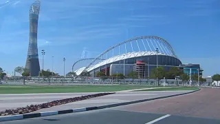 QATAR Lusail and Khalifa stadium timelapse