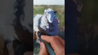 Lamb painting study. Gouache painting