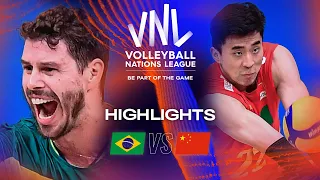 🇧🇷 BRA vs. 🇨🇳 CHN - Highlights Week 3 | Men's VNL 2023