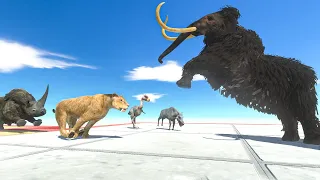 Prehistoric Neighbors attack Wolly Mammoth - Animal Revolt Battle Simulator