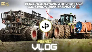 XXL Xerion auf zwillingen in der Gülleverschlauchung! 🤯 || JP Agrar