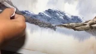 Fast And Loose Watercolor Scraping Rocks