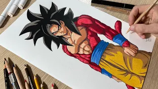 Drawing Goku Super Saiyan 4 • Time Lapse