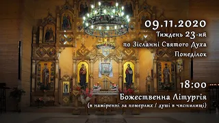 [09/11/2020] Понеділок 23-го тижня по Зісланні. Літургія за померлих  (душі в чистилищі)