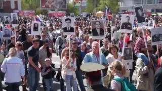 Бессмертный Полк в составе Парада Победы 9 мая 2015 года (Новосибирск)