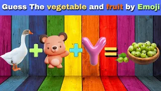 Guess the Fruits 🍇🍌 & Vegetables 🫛🫚 by emoij 🤮 | Quiz challenge | Viral Game |