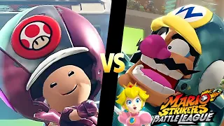 Mario Strikers Battle League Team Toad vs Team Wario in Urban Rooftop