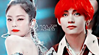 taennie moments » taehyung reaction to jennie ❥ mma 2018