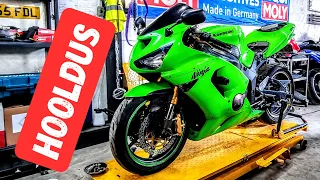 Klienditöö Kawasaki Ninja ZX 6R - hooldus, piduriklotside ja keti vahetus