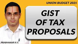 Union Budget 2021: Gist of Tax Proposals