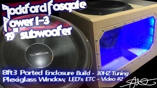 Massive Subwoofer, Massive Ported Box (Build) Rockford Fosgate Power T3 19" FIRST PLAY!  VIDEO 2