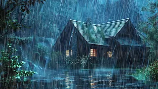 Beat Insomnia in 3 Minutes with Extremely Heavy Rain & Mighty Thunder Sounds on Metal Roof at Night