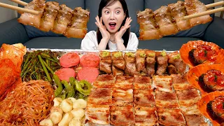 [Mukbang ASMR] Korean Pork Belly Samgyeopsal Kimchi Spicy Scallops Seafood (ft. Fried rice) Ssoyoung