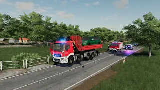 FS19 I FIKCJA Wyjazd strażaków z PSP Korkowice do wypadku drogowego w Markowie