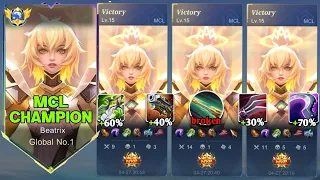 3X MVP!! 200% BEATRIX BEST FULL DAMAGE (MCL CHAMPION) must watch -MLBB