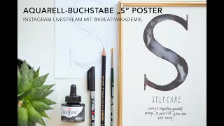 Aquarell-Buchstabe "S" Poster