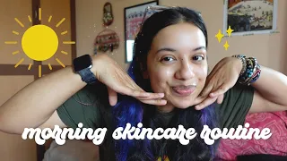 my *easy* morning skincare routine | oily & sensitive indian skin | satshyaa