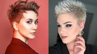 Grey Short Pixie Haircuts Ideas Top Trending 2024 | Ladies Hairstyles Transformation | Pixie hair