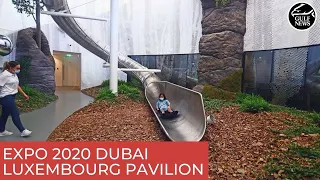 Use a 7-metre high slide to discover Luxembourg Pavilion - a treat for the adventurous at Expo 2020