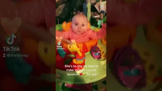 Baby so tiny she needs a booster for her jumperoo #babies #cute #cutebaby