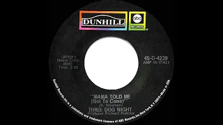 1970 HITS ARCHIVE: Mama Told Me (Not To Come) - Three Dog Night (a #1 record-mono 45 single version)