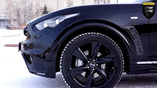 ТЮНИНГ ЖАБРЫ НАКЛАДКИ НА КРЫЛЬЯ | НАКЛАДКА ПЕРЕДНЕГО КРЫЛА INFINITI FX35 FX37 QX70 КАРБОН