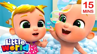 Bedtime Bath Song | Little World | 💤 Bedtime, Wind Down, and Sleep with Moonbug Kids