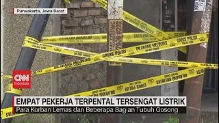 Empat Pekerja Terpental Tersengat Listrik