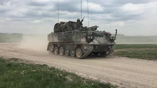 FV432s moving on Salisbury Plain