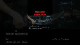 Måneskin - BABY SAID Guitar Chords Lyrics #shorts