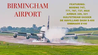 PLANE SPOTTING AT BIRMINGHAM AIRPORT |15.05.2022| 26 TAKE-OFFS & LANDINGS IN 13 MINS, 777, 747, A321