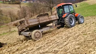 Same Argon 80 & Zetor 6245 - Vožnja stajnjaka: RIZIČNO KIPOVANJE U STRANI!