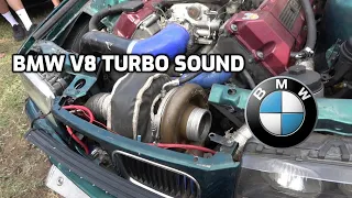 BMW E36 35i V8 M62B35 turbo engine sound and turbo whistle