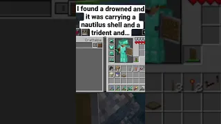 A drowned dropping a nautilus shell and a trident!