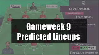 Gameweek 9: Team by Team Predicted Lineups (FPL 2020/21)