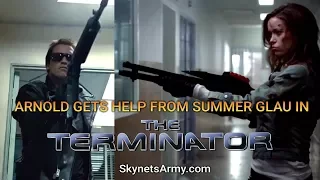 TERMINATOR x 2! Arnold Schwarzenegger and Summer Glau Police Station shootout in The Terminator.