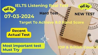IELTS Listening Practice with Recent Actual IELTS Exam with Answers [Real Exam 38] 7th March 2024