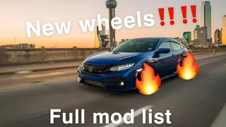 New Wheels For My 10th Gen Civic Si,installing hfp side skirts,full mod list review