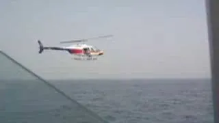 Chopper flying sideways