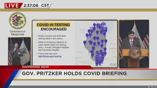 Gov. Pritzker holds COVID-19 briefing; Illinois asking people to stay home if possible