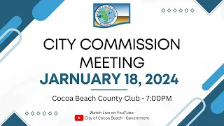 January 18, 2024 - City Commission