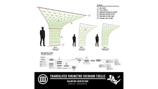 Triangulated Trellis with Overhang Surface Structure Grasshopper and Rhino Parametric Architecture